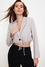 Trendyol Gray Woven Waist Detail Adjustable Blazer Jacket