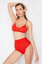Trendyol Red Recovery High Waist Hipster Bikini Bottom