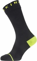 Sealskinz Waterproof All Weather Mid Length Sock With Hydrostop Black/Neon Yellow S Skarpety kolarskie