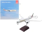 Airbus A350-900 Commercial Aircraft "Emirates Airlines" White with Striped Tail "Gemini 200" Series 1/200 Diecast Model Airplane by GeminiJets