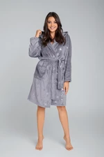 Arte women's bathrobe with long sleeves - grey