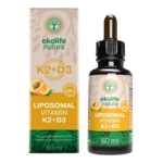 Ekolife Natura Liposomal Vitamin K2 + D3 meruňka 60 ml