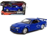 Brians Nissan Skyline GT-R R34 Blue "Fast &amp; Furious" Movie 1/32 Diecast Car Model by Jada