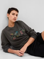 GAP Mikina vintage soft floral logo - Dámské