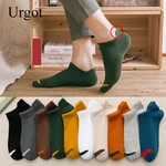 Urgot 5 Pairs Men Cotton Short Socks Fashion Breathable Men Comfortable Solid Color Casual Ankle Sock Pack Male Street Fashions