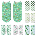 Cartoon Frog Lotus Leaf Women Cotton Socks Socks Low Cut Ankle Casual Summer Breathable Socks Kawaii Green Fashion Female Socks