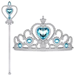 Girls Princess Crown Magic Wand Accessories Party Cosplay Elsa Rhinestone Headband Hair Bands For Kids Hairbands Gifts Toys