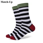 Match-Up New style Men's combed colorful brand male scoks , cotton sock blank and withe stripe