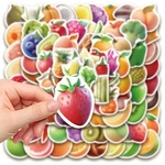 90Pcs Cute Cartoon 3D Food Fruits and Vegetables Stickers DIY Materials Phone Laptop Bike Decoration Decal Kawaii Stickers