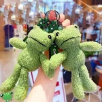 Cartoon Frog Plush Keychain Key Ring Toy Gift Clasroom Prizes for Kids Schoolbag Valentine's Present Classroom Prizes