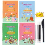 German Magic Books for Children Reusable 3D Groove Magic Notebook Writing for Lettering Calligraphy Set Montessori Ring Notebook