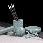 Ceramics Four treasures of study set Penholder Paperweight Pen wash container brush calligraphy Painting Tools