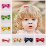 Yundfly 10pcs/lot 1.8" Baby Girls Fashion Sequin Bows with Clips Knot Applique Sequin Bows Hairpins Children Hair Accessories