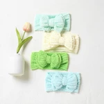 New High Quality Jacquard Fabric Children's Hair Accessories Big Bow Baby Wide Headband Solid Baby Hair Band
