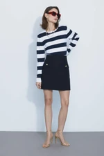 DEFACTO A-Line Normal Waist Lined Tweed Mini Skirt