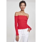 Women's Cold Shoulder Smoke L/S Fiery Red