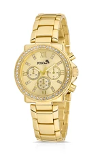 Polo Air Single Row Stone Sport Case Women's Wristwatch Yellow Color