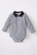 DEFACTO Baby Boy Pique Long Sleeve Snap Snap Body