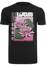 Black T-shirt with lotus flower
