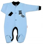 Baby Nellys Bavlněný overálek Zebra - modrý, vel. 80 (9-12m)