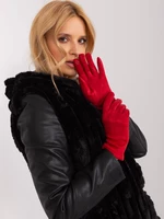 Červené dámské rukavice se zateplením