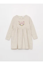 LC Waikiki Crew Neck Long Sleeved Dress for Baby Girl