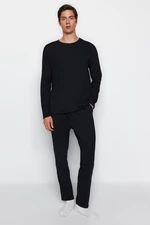 Trendyol Black Regular Fit Knitted Pajamas Set