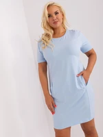 Light blue cotton dress of larger size