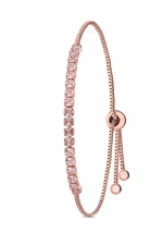 Polo Air Women's Adjustable Thin Baguette Watertrack Bracelet with Zircon Stones.