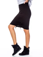 Pencil skirt with decorative lacing black