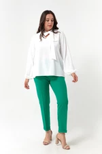 Lafaba Women's Green Plus Size Pants with Elastic Waist
