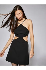 Koton A Mini Evening Dress with Window Detailed and Stones on the side