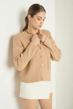 Lafaba Women's Taba Gold Buttoned Wadding Cardigan