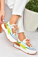 Fox Shoes White/orange Fabric Casual Sneakers Sneakers