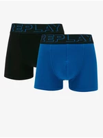 Set of two men's boxer shorts in black and blue Replay
