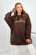 Insulated sweatshirt with Ciao Bella inscription brown