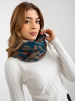 Women's winter scarf with patterns - blue