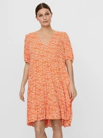 AWARE by VERO MODA Orange patterned loose dress VERO MODA Hanna - Women