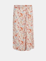 Orange-cream patterned skirt . OBJECT Obdulia - Women