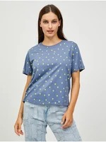 Dark blue women's patterned T-Shirt Noisy May Alice - Women