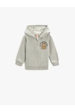 Koton Zipper Printed Hoodie &; Sweatshirt