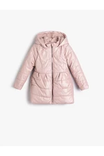 Koton Down Jacket with Hooded Quilted Plush Lining