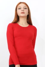 InStyle Long Sleeve Crew Neck Basic Body - Red