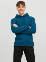 Blue Mens Basic Hoodie Jack & Jones Star - Men