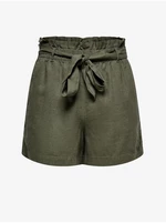 Linen Khaki Shorts JDY Say - Women's