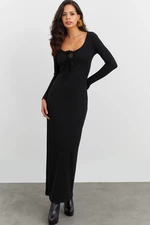 Cool & sexy dámské maxi šaty s černou košilkou