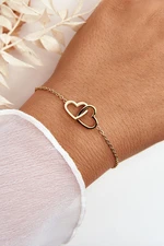 Delicate bracelet with gold hearts