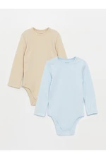 LC Waikiki Crew Neck Long Sleeved Unisex Baby Snap fastener Body Set of 2