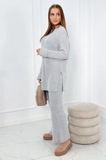 2-piece sweater set grey