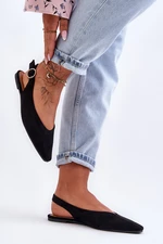 Women's suede ballerinas black Kenra